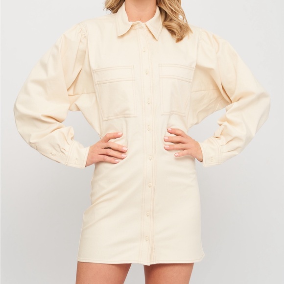 Zara White Cotton Shirt Dress With Pockets - Picture 4 of 8